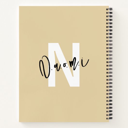 Girls’ Light Beige "Naomi" Notebook – Spiral Notizblock (Rückseite)