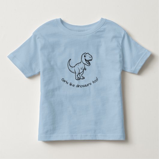 Girls like dinosaurs too toddler shirt (blue) (Vorderseite)