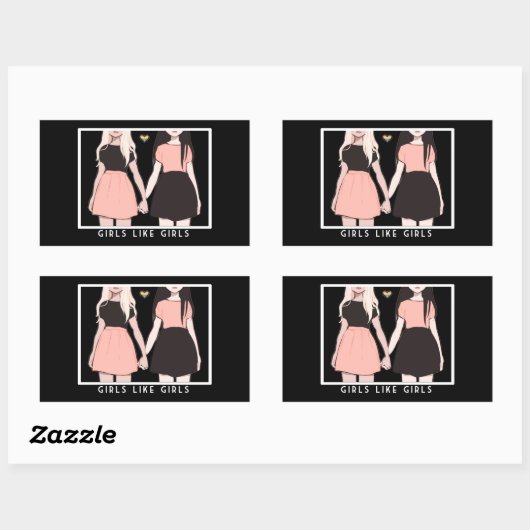girls like girls rechteckiger aufkleber (Blatt)