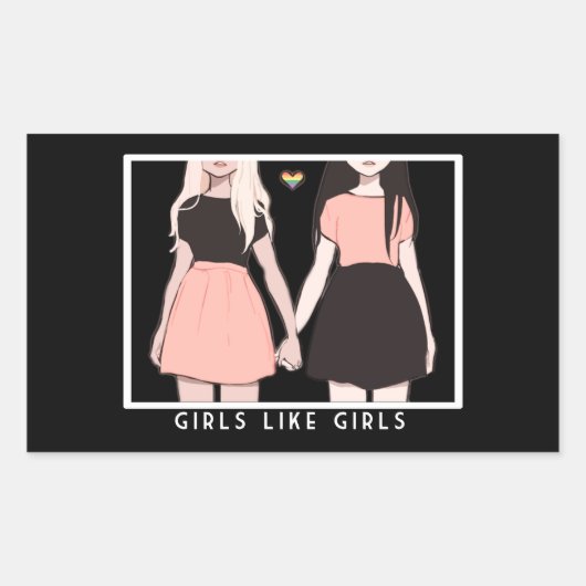 girls like girls rechteckiger aufkleber (Vorderseite)