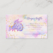 Girls Lila Dragon Diaper Raffle Baby Shower Begleitkarte (Vorderseite)