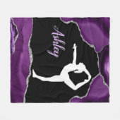 Girls Lila Glitzer Gymnastik Tanz oder Beifall Fleecedecke (Vorderseite (Horizontal))