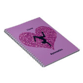 Girls Lila I Liebe Gymnastik Spiral Notebook Notizblock (Rechte Seite)
