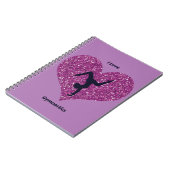Girls Lila I Liebe Gymnastik Spiral Notebook Notizblock (Linke Seite)