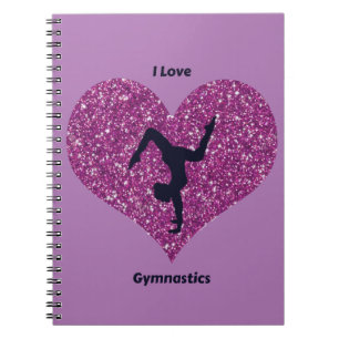 Girls Lila I Liebe Gymnastik Spiral Notebook Notizblock