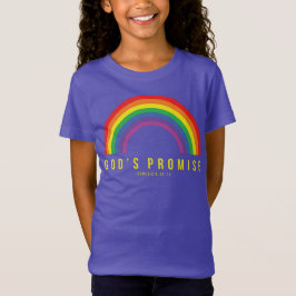 Girls Lila T - Shirt Rainbow Gods Versprechen w/Sc