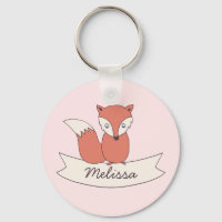 Girls Little Fox Personalisierte Schlüsselkette