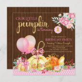 Girls Little Pumpkin Geburtstagseinladungen Einladung (Vorne/Hinten)