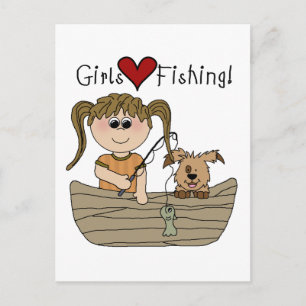 Girls Love Fishing Postkarte