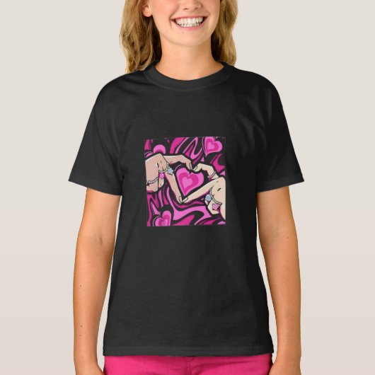 Girls Love Heart T-Shirt (Vorderseite)