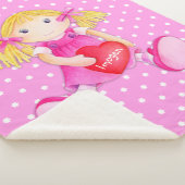 Girls Lumpen Dolly Name Blume polka dot decke Sherpadecke (3/4)