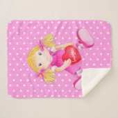 Girls Lumpen Dolly Name Blume polka dot decke Sherpadecke (Vorderseite (Horizontal))