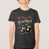 Girls' Magical Christmas Ornament Charming Festive Tri-Blend Shirt (Vorderseite)
