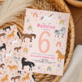 Girls Magical Cute Pastel Pink Unicorn Birthday Einladung