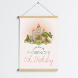 Girls Magical Fairytale Kindergeburtstag Begrüßung Poster