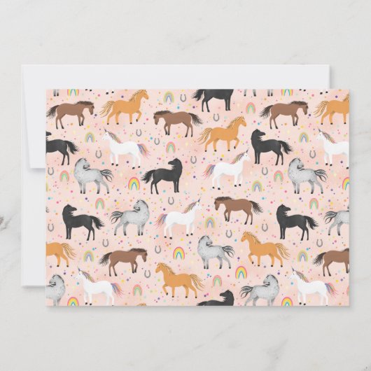 Girls Magical Pastel Pink Unicorn Birthday Photo Dankeskarte (Rückseite)