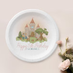 Girls Magical Pink Fairytale Kindergeburtstag Pappteller<br><div class="desc">Dieses zauberhafte Kindergeburtstag-Papierplattendesign besticht durch einen modernen Prinzen und eine Prinzessin,  mit einer verzauberten Burg,  Schmetterlings,  Blume,  Hasen,  einem magischen Reh und skurrilen Pilzen. Dieses rosa Design kann leicht mit dem Mädchennamen und dem Alter personalisiert werden. Die perfekte verzauberte Ergänzung zur Geburtstagsgeschichten Ihres Kindes.</div>