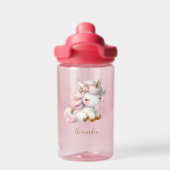 Girls Magical Unicorn Kinder Personalisiert Trinkflasche (Rückseite)