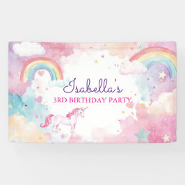 Girls Magical Unicorn Rainbow Birthday Party Banner