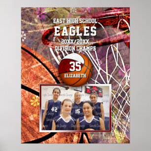 Girls-Maroon-Foto-Basketball Poster