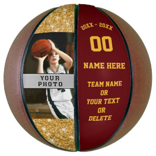 Girls Maroon, Gold, Personalisierter Basketballbal Basketball