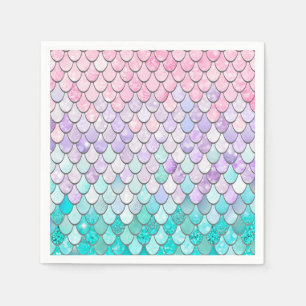 Girls Mermaid Birthday Party Napkins Serviette