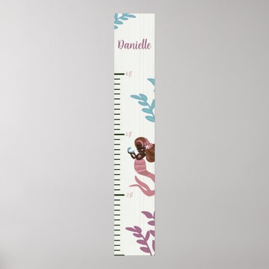 Girls Mermaid Growth Chart Poster (Vorne)