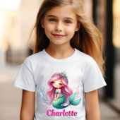 Girls Mermaid individuelle Name T-Shirt