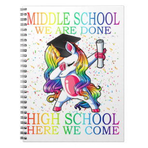 Girls Middle School Abschluss Magical Unicorn Notizblock