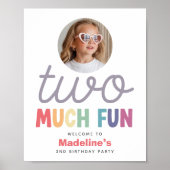 Girls Minimalist Rainbow 2nd Birthday Welcome Poster (Vorne)