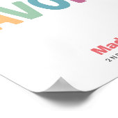 Girls Minimalist Rainbow Favors Birthday Sign Poster (Ecke)