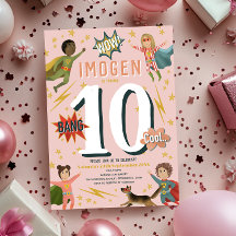 Girls Modern Action Superhero Kindergeburtstag