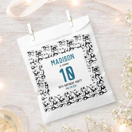 Girls Modern Black Gymnastics Kids 10th Birthday Geschenktütchen (Ausgeschnitten)