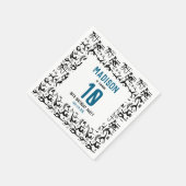 Girls Modern Black Gymnastics Kids 10th Birthday Serviette (Ecke)