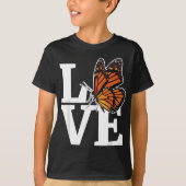 Girls Monarch Butterfly Milkweed Schmetterlinge T-Shirt (Vorderseite)