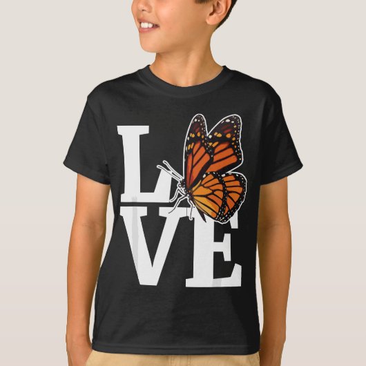 Girls Monarch Butterfly Milkweed Schmetterlinge T-Shirt (Vorderseite)