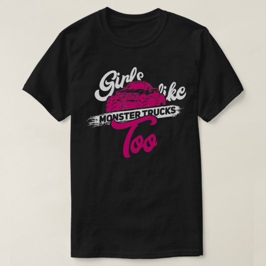 Girls Monster Truck Geschenk Motor Sport Große LKW T-Shirt (Design vorne)