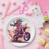 Girls Motocross Party Paper Plate Pappteller (Party)