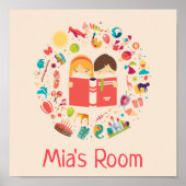 Girl's name poster Schlafzimmer Wandkunst mit Büch (Vorne)