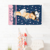 Girls Nautical Baby Dusche Banner (Insitu)