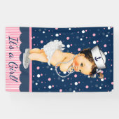 Girls Nautical Baby Dusche Banner (Horizontal)