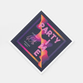 Girls Neon Party Time Birthday Party Serviette (Ecke)