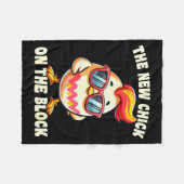 Girls New Chick On The Block Egg Hunting Easter Wo Fleecedecke (Vorderseite (Horizontal))