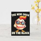Girls New Chick On The Block Egg Hunting Easter Wo Karte (Gelbe Blume)