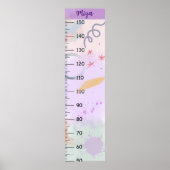 Girls Niedlich Abstrakt Growth Chart Metric Poster (Vorne)