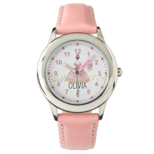 Girls Niedlich Ballerina Ballett Rosa Individuelle Armbanduhr