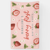 Girls Niedlich Berry First Kids Erstgeburtstag Beg Banner (Vertikal)