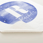 Girls Niedlich Blue Monogram Watercolor Galaxy & N Sherpadecke (3/4)