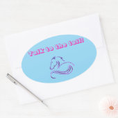 Girls Niedlich Blue Talk zum Schwanz Pferd / Pony Ovaler Aufkleber (Umschlag)