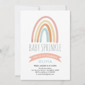 Girls Niedlich Boho Rainbow Baby Sprinkle Einladung (Vorderseite)